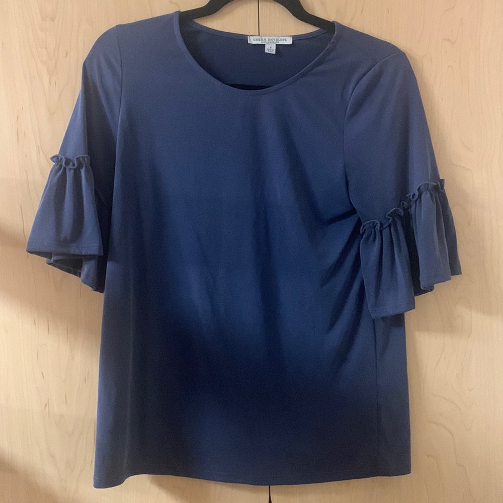 Green envelop shirt color blue
